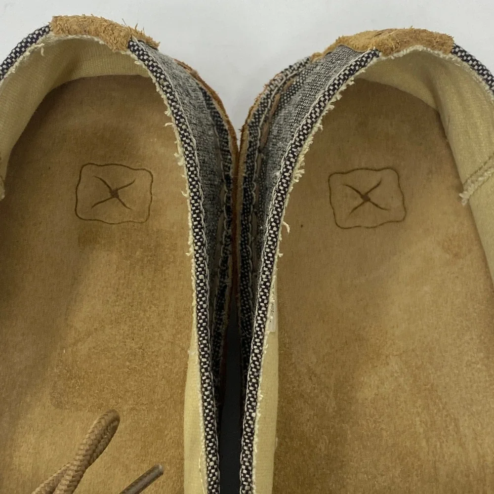 Twisted X Mens 9M Loafers Brown Canvas Leather EcoTWX WLW0001‎ Casual Moccasins